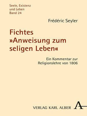 cover image of Fichtes "Anweisung zum seligen Leben"
